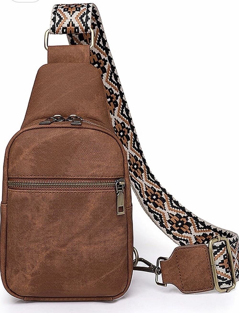 Small Crossbody Bag - Leather Phone Chest Bag Travel Sling Cross Body(brown)